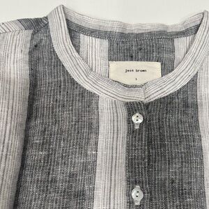 Jess Brown Striped Linen Atelier Tunic In Grey Size 1 NEW